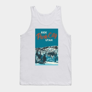 Park City Utah Vintage Snowboarding Poster Tank Top